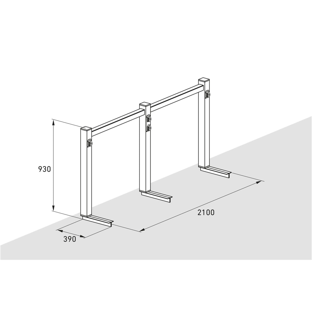 Productafbeelding nr. 8: Laadmodule voor fietsenrek wsm®, 1-zijdige wielinzet, breedte 2.100 mm, 4 plaatsen