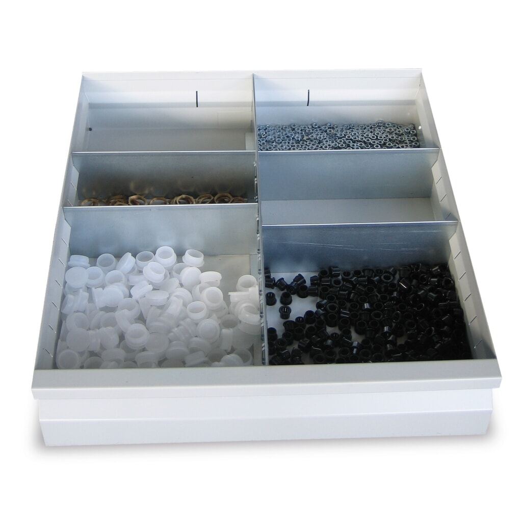Ladeverdeler voor kasten met glijgeleiders, 4 IW, voor fronthoogte 200 mm Product afbeelding: Ladeverdeler voor kasten met glijgeleiders, 4 IW, voor fronthoogte 200 mm