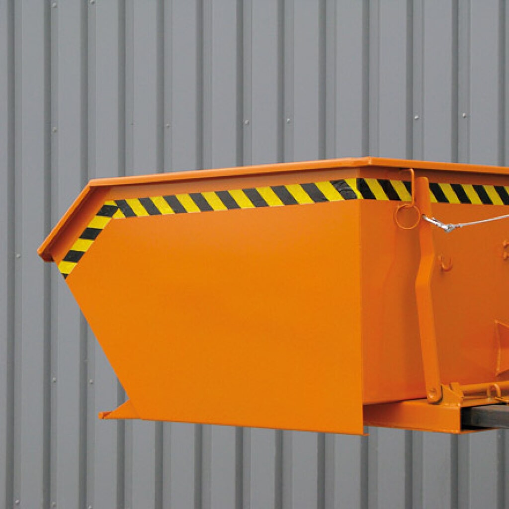 Kantelbak met automatisch uitrollen, lage hoogte, volume 1 m³, zuiver oranje Productafbeelding nr. 3: Kantelbak met automatisch uitrollen, lage hoogte, volume 1 m³, zuiver oranje