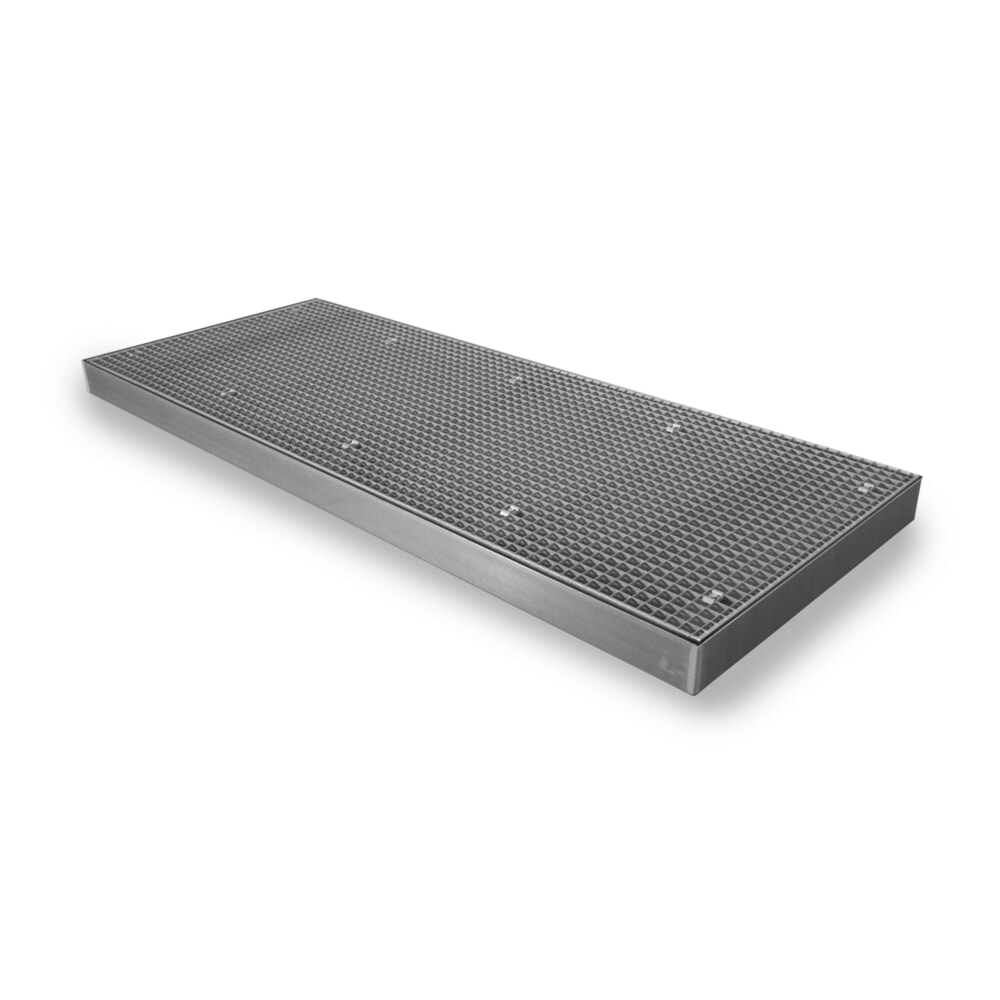Product afbeelding: Lage lekbak van staal, cap. 6.500 kg/m², hxbxd 118 x 1.000 x 2.500 mm