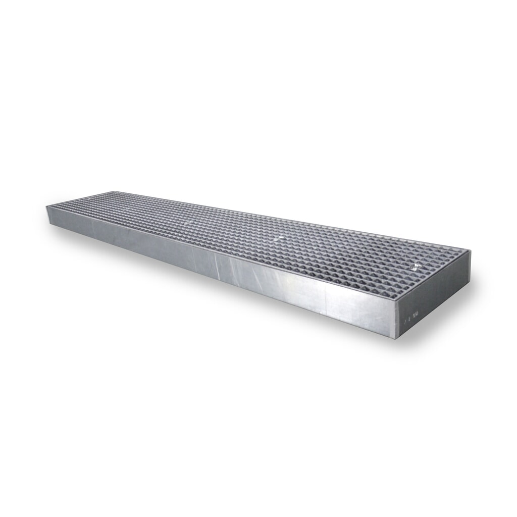 Product afbeelding: Lage lekbak van staal, cap. 6.500 kg/m², hxbxd 118 x 500 x 2.500 mm