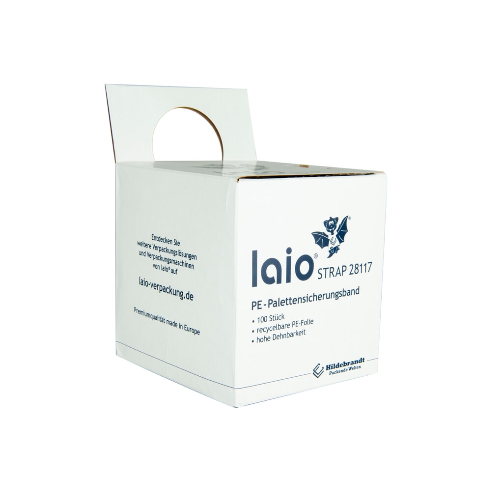 laio® STRAP palletbeschermband, b x l 100 x 1.200 mm, 100 stuks/verpakkingseenheid Product afbeelding: laio® STRAP palletbeschermband, b x l 100 x 1.200 mm, 100 stuks/verpakkingseenheid