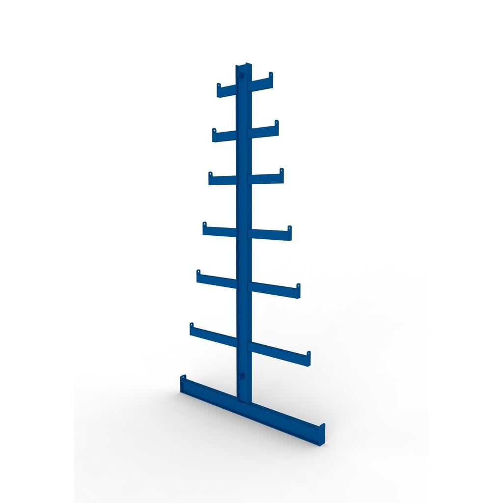 Product afbeelding: Langgoedstelling ATLAS ST voor draagarmstelling META, dubbelzijdig, RAL 5010 gentiaanblauw, hxd 2.000 x 500 - 150 mm