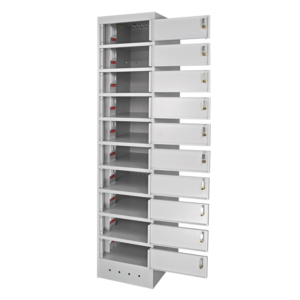 Productafbeelding nr. 3: Laptop-locker, h x b d 1.800 x 400 x 500 mm, 10 vakken incl. voeding