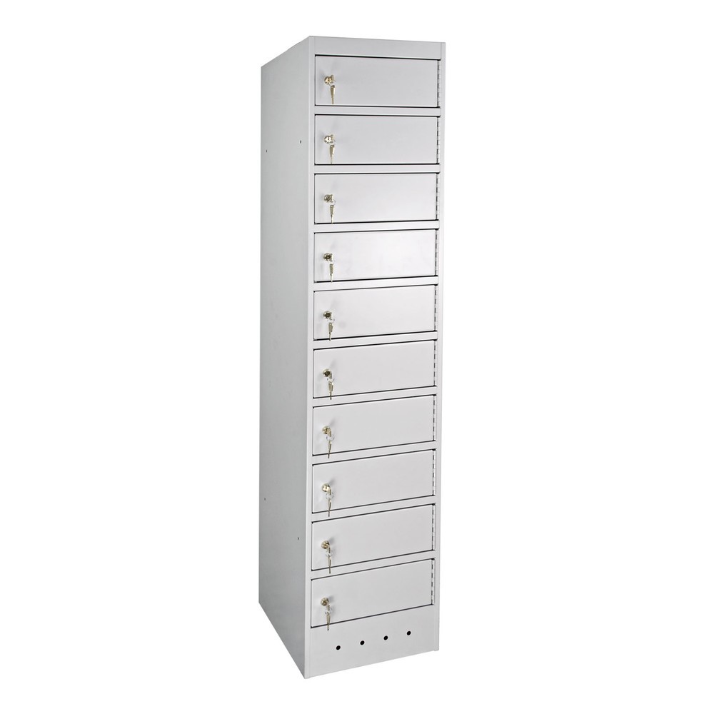 Product afbeelding: Laptop-locker, h x b d 1.800 x 400 x 500 mm, 10 vakken incl. voeding