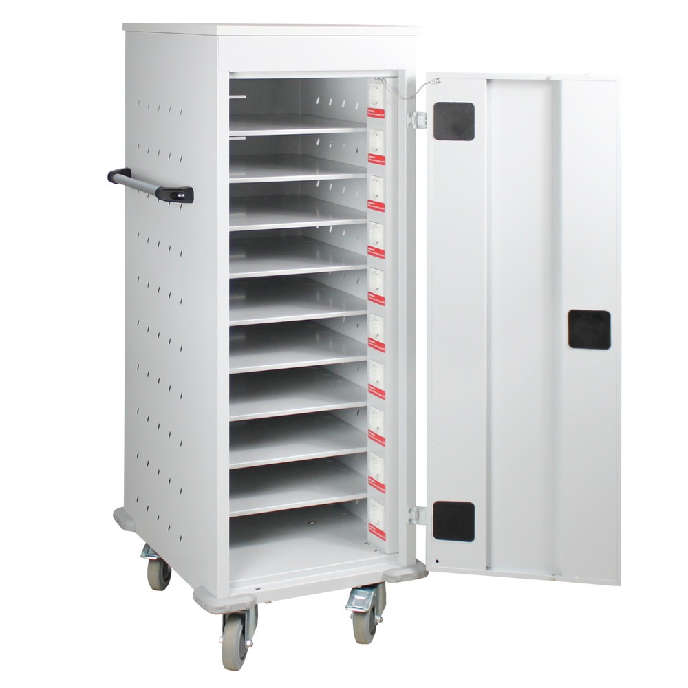 Productafbeelding nr. 2: Laptop-/tablet-lockerwagen, h x b d 1.250 x 530 x 500 mm, 10 vakken incl. voeding