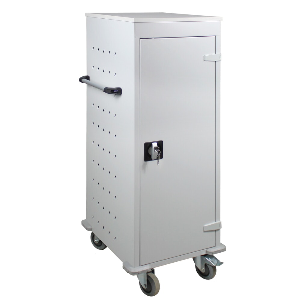 Laptop-/tablet-lockerwagen, h x b d 1.250 x 530 x 500 mm, 10 vakken incl. voeding Product afbeelding: Laptop-/tablet-lockerwagen, h x b d 1.250 x 530 x 500 mm, 10 vakken incl. voeding