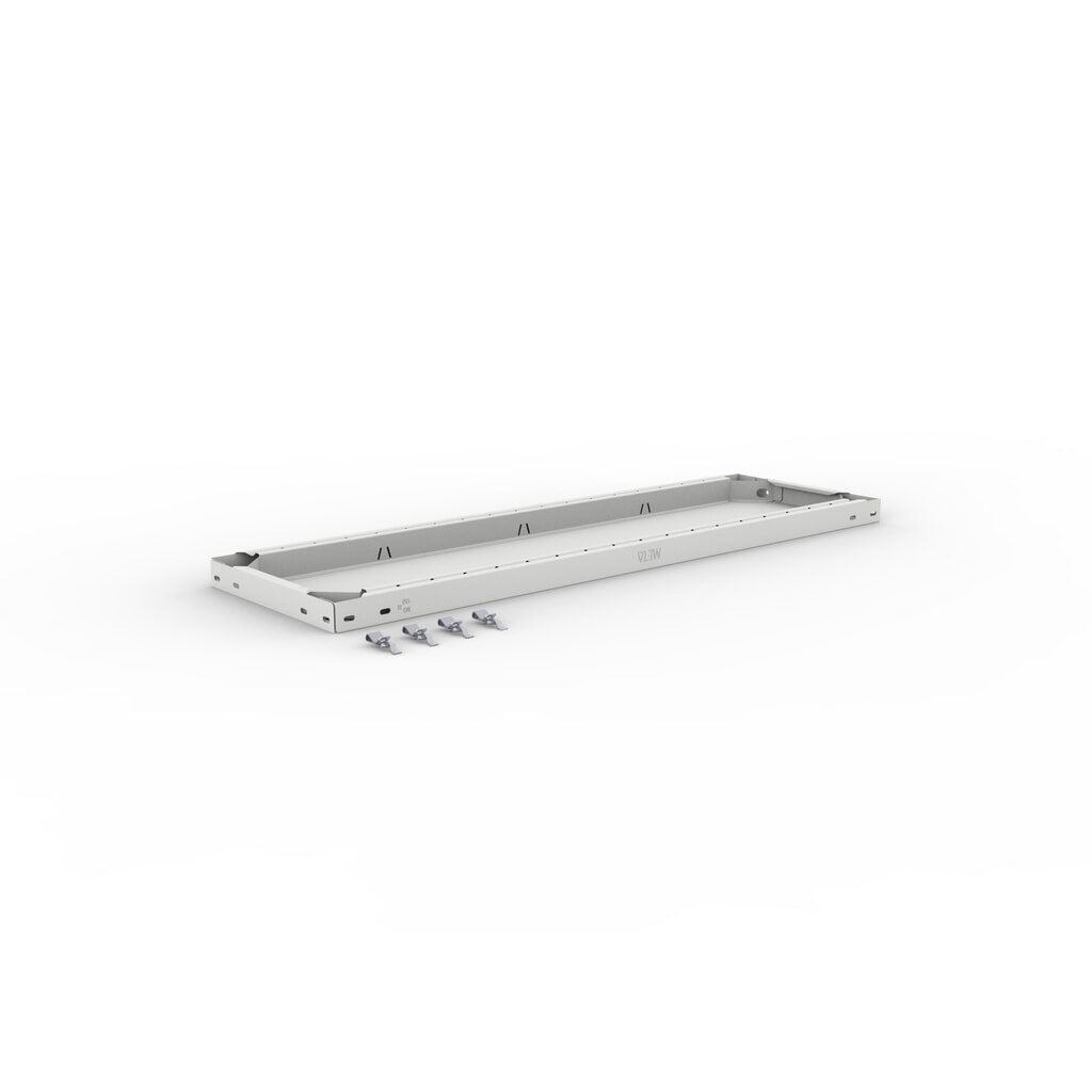 Legbord voor legbordstelling META met inhaaksysteem, vaklast 150 kg, lichtgrijs, bxd 1.000 x 300 mm Product afbeelding: Legbord voor legbordstelling META met inhaaksysteem, vaklast 150 kg, lichtgrijs, bxd 1.000 x 300 mm