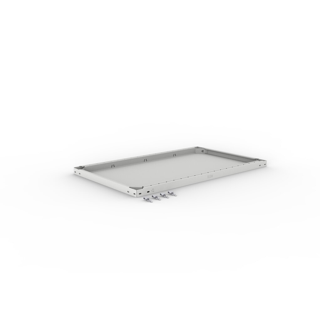 Legbord voor legbordstelling META met inhaaksysteem, vaklast 150 kg, lichtgrijs, bxd 1.000 x 600 mm Productafbeelding nr. 2: Legbord voor legbordstelling META met inhaaksysteem, vaklast 150 kg, lichtgrijs, bxd 1.000 x 600 mm