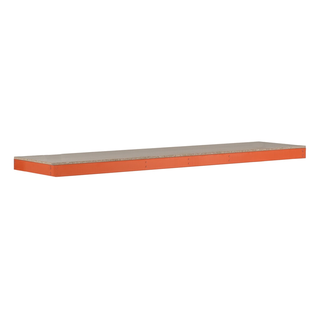 Legbord voor grootvakstelling SCHULTE, met spaanplaten, bxd 1.536 x 469 mm, oranje Product afbeelding: Legbord voor grootvakstelling SCHULTE, met spaanplaten, bxd 1.536 x 469 mm, oranje