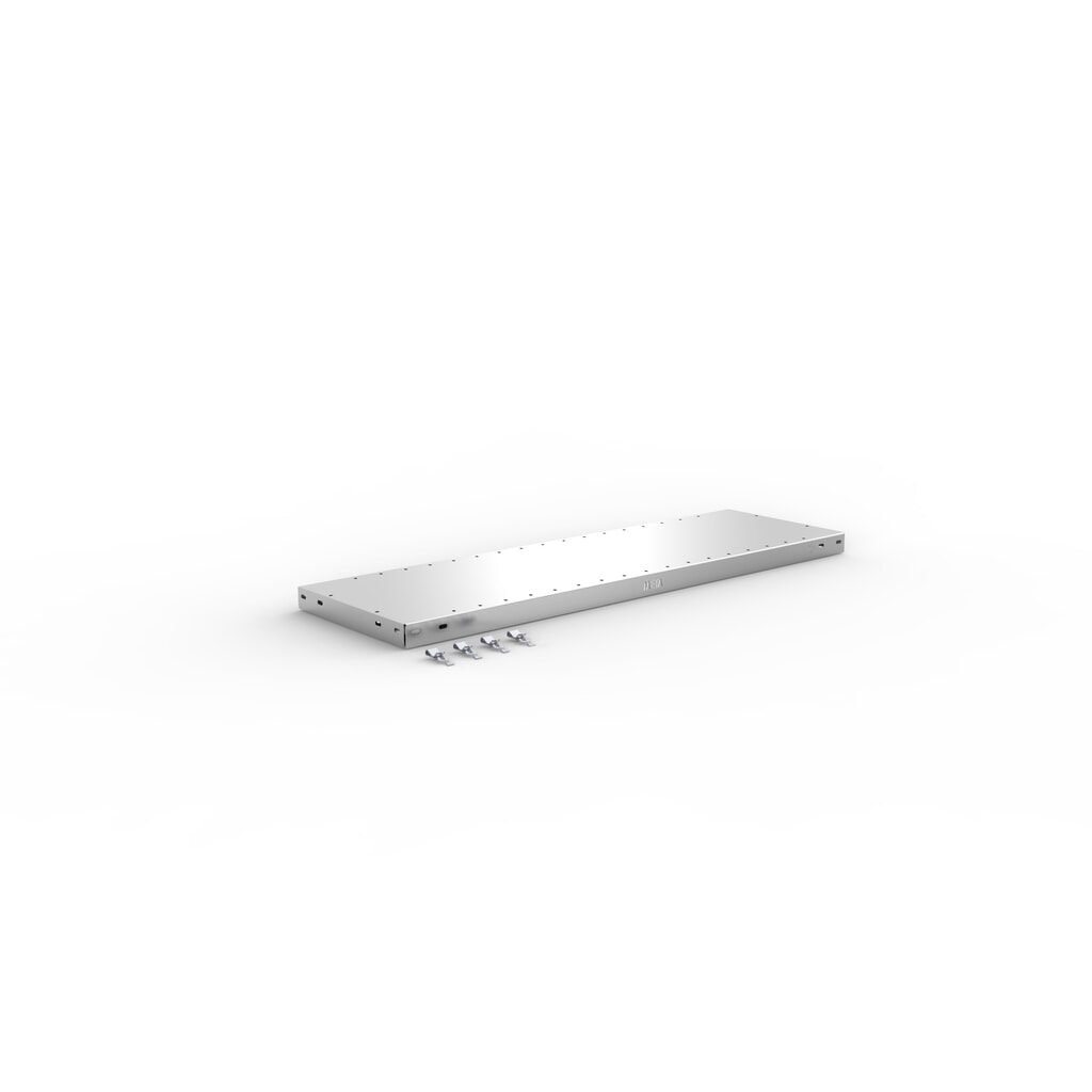 Legbord voor legbordstelling META met inhaaksysteem, vaklast 150 kg, verzinkt, bxd 1.000 x 300 mm Product afbeelding: Legbord voor legbordstelling META met inhaaksysteem, vaklast 150 kg, verzinkt, bxd 1.000 x 300 mm