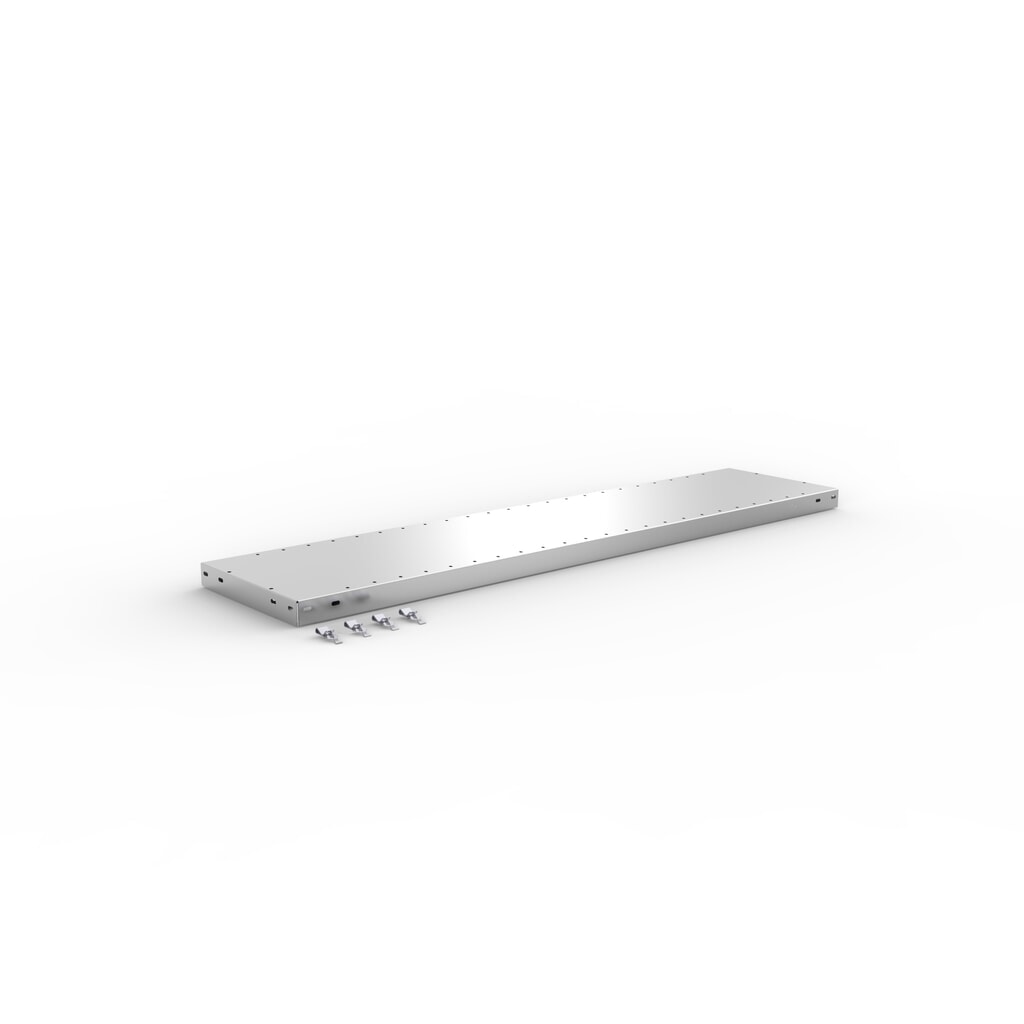 Legbord voor legbordstelling META met inhaaksysteem, vaklast 230 kg, verzinkt, bxd 1.300 x 300 mm Product afbeelding: Legbord voor legbordstelling META met inhaaksysteem, vaklast 230 kg, verzinkt, bxd 1.300 x 300 mm