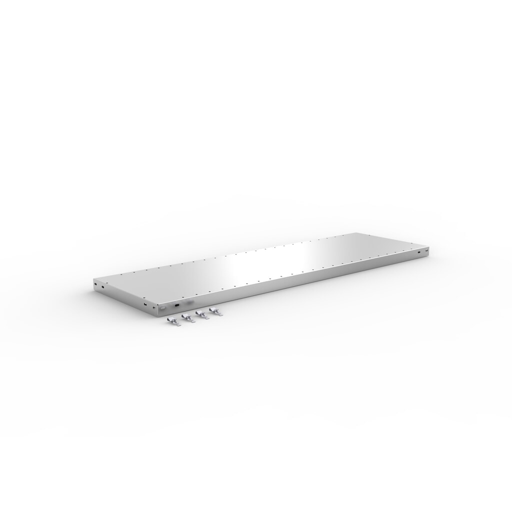 Legbord voor legbordstelling META met inhaaksysteem, vaklast 230 kg, verzinkt, bxd 1.300 x 400 mm Product afbeelding: Legbord voor legbordstelling META met inhaaksysteem, vaklast 230 kg, verzinkt, bxd 1.300 x 400 mm