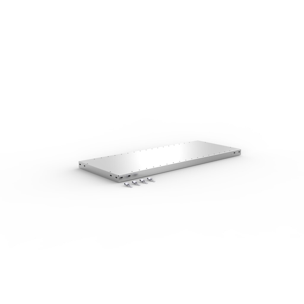 Legbord voor legbordstelling META met inhaaksysteem, vaklast 230 kg, verzinkt, bxd 1.000 x 400 mm Productafbeelding nr. 2: Legbord voor legbordstelling META met inhaaksysteem, vaklast 230 kg, verzinkt, bxd 1.000 x 400 mm