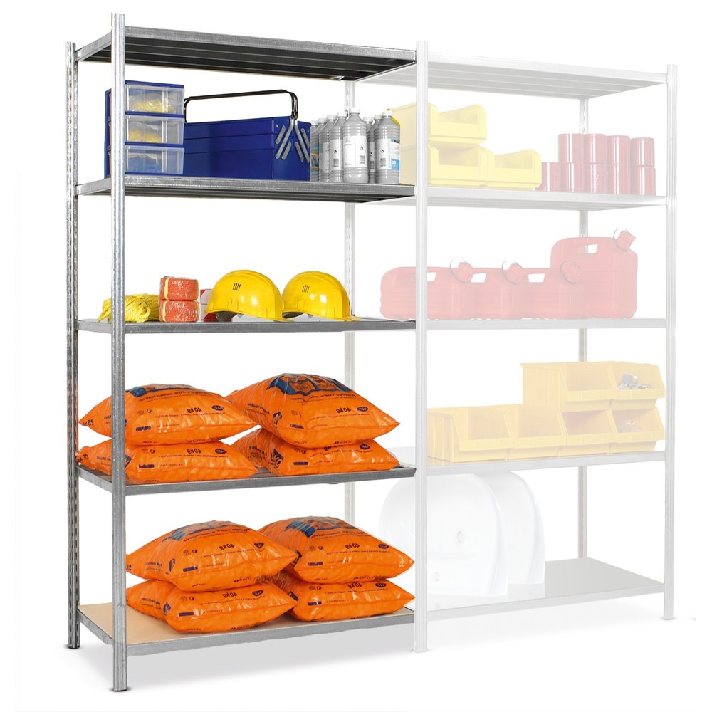 Product afbeelding: Legbordstelling ManOrga, AE, met spaanplaten, vaklast 300 kg, verzinkt, hxbxd 2.000 x 1.000 x 500 mm