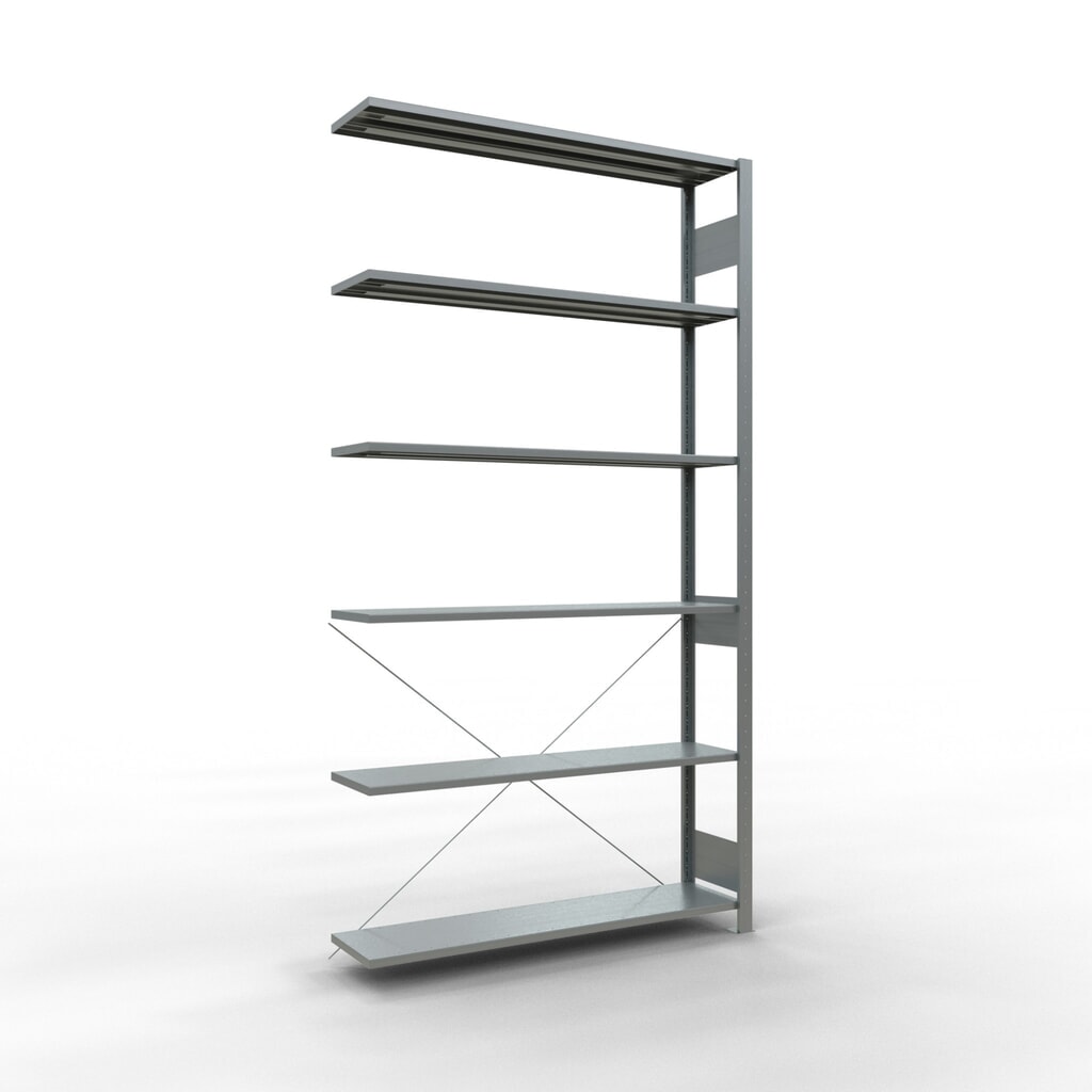 LLegbordstelling inhangsysteem, AV, VL 150 kg, verzinkt, hxbxd 2.500 x 1.300 x 300 mm Product afbeelding: LLegbordstelling inhangsysteem, AV, VL 150 kg, verzinkt, hxbxd 2.500 x 1.300 x 300 mm