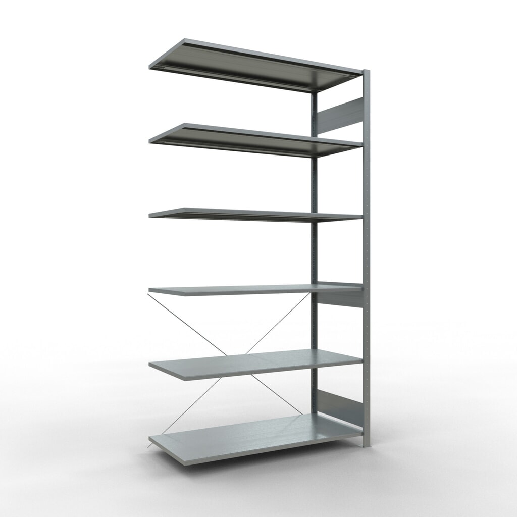 LLegbordstelling inhangsysteem, AV, VL 150 kg, verzinkt, hxbxd 2.500 x 1.300 x 600 mm Product afbeelding: LLegbordstelling inhangsysteem, AV, VL 150 kg, verzinkt, hxbxd 2.500 x 1.300 x 600 mm