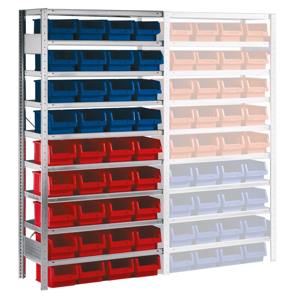 Product afbeelding: Legbordstelling META, AV met magazijnbakken, vaklast 100 kg, 36 bakken, hxbxd 2.000 x 1.000 x 400 mm