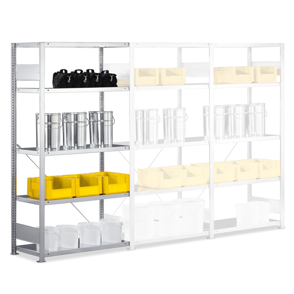 Productafbeelding nr. 1: Legbordstelling META, AV, vaklast 230 kg, verzinkt, hxbxd 3.000 x 1.300 x 600 mm