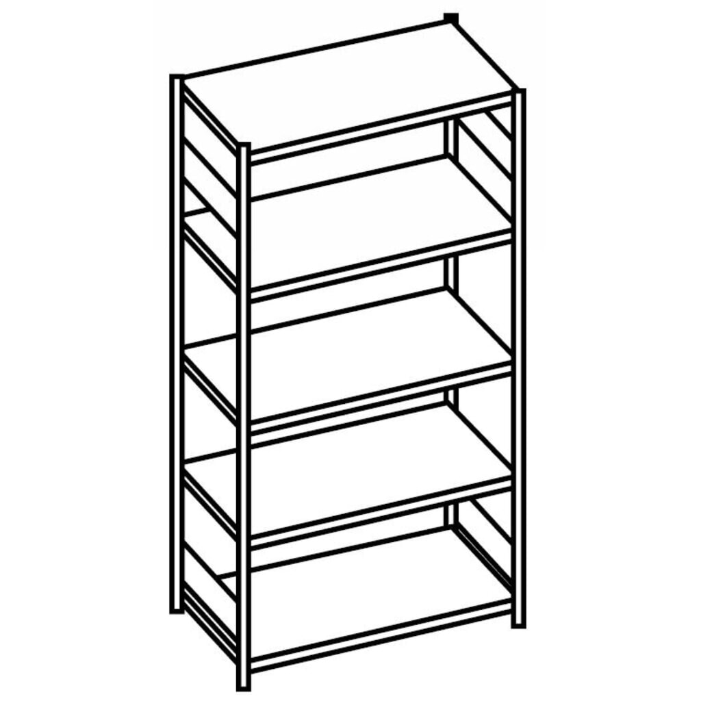 Productafbeelding nr. 2: Legbordstelling SCHULTE, gentiaanblauw / lichtgrijs, met 5 legborden van plaatstaal, vaklast 250 kg, hxbxd 2.000 x 810 x 436 mm