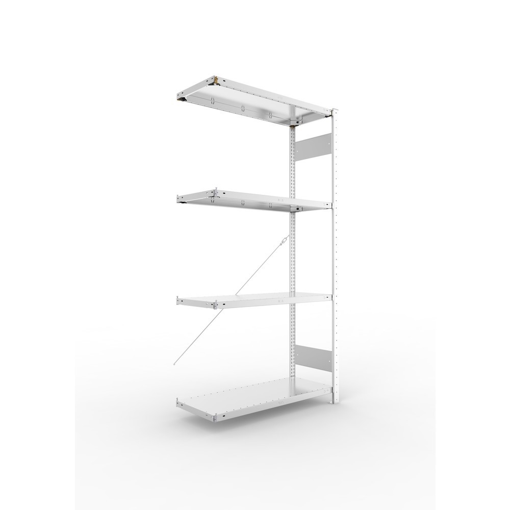 Product afbeelding: Legbordstelling META CLIP SET, aanbouwelement, vaklast 150 kg, verzinkt, 4 legborden, hxbxd 2.000 x 1.000 x 400 mm