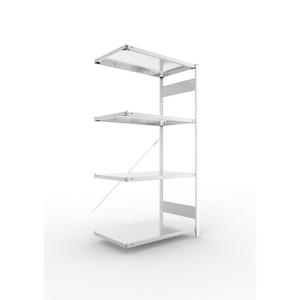 Product afbeelding: Legbordstelling META CLIP SET, aanbouwelement, vaklast 150 kg, verzinkt, 4 legborden, hxbxd 2.000 x 1.000 x 600 mm