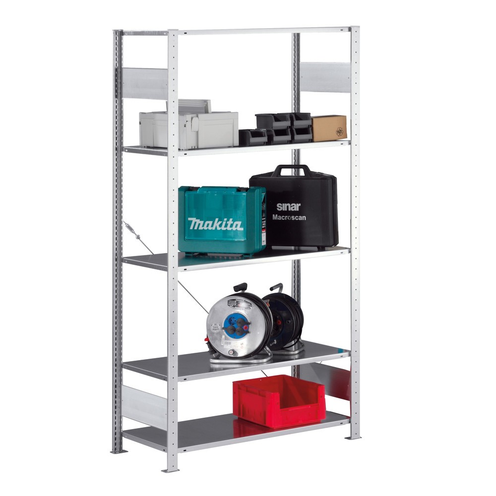 Product afbeelding: Legbordstelling META, verzinkt, vaklast 80 kg, hxbxd 2.000 x 1.056 x 336 mm