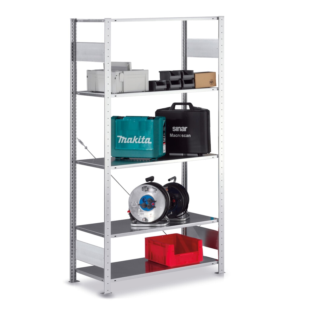 Product afbeelding: Legbordstelling META, met inhaaksysteem, BV, vaklast 80 kg, verzinkt, hxbxd 2.000 x 1.000 x 500 mm