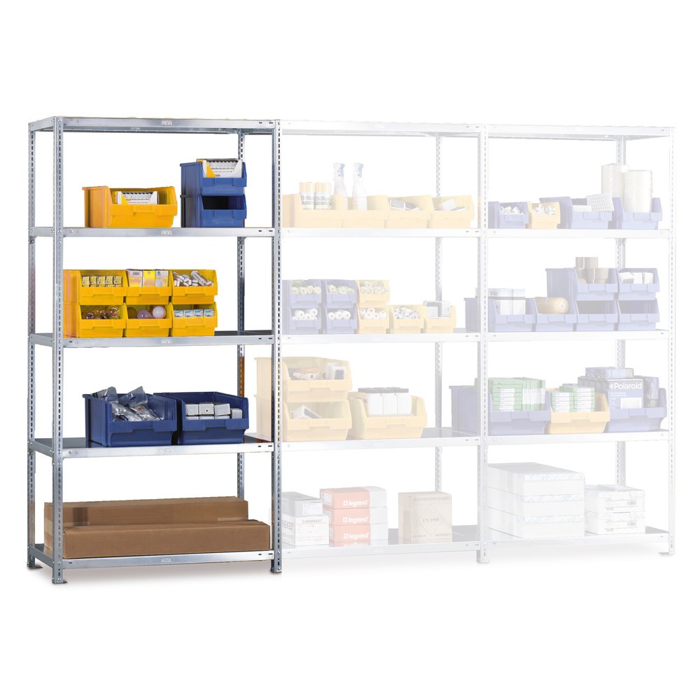 Product afbeelding: Legbordstelling META, met schroefsysteem, AV, vaklast 80 kg, verzinkt, hxbxd 2.000 x 1.000 x 400 mm