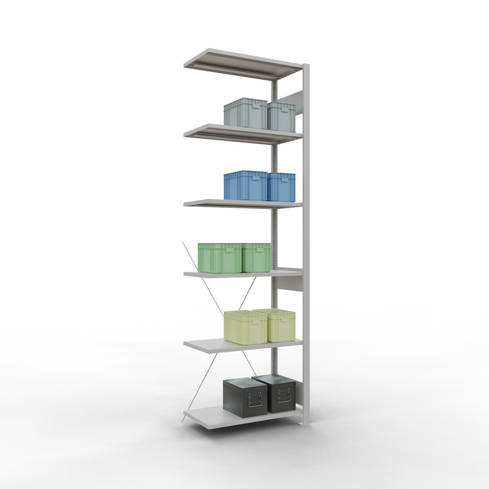 Productafbeelding nr. 3: Legbordstelling SCHULTE, aanbouwelement, schapbelasting 150 kg, lichtgrijs, h x b x d 2.500 x 750 x 400 mm