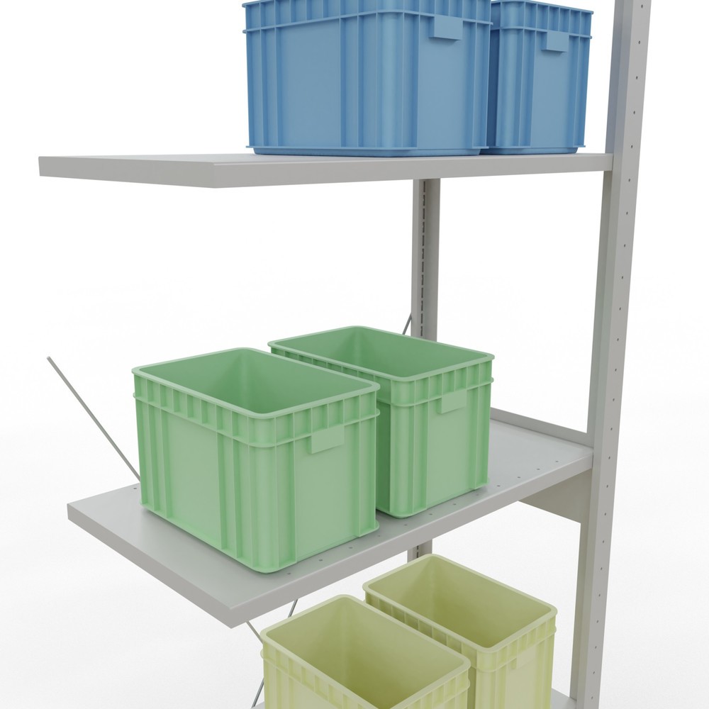 Productafbeelding nr. 4: Legbordstelling SCHULTE, aanbouwelement, schapbelasting 150 kg, lichtgrijs, h x b x d 2.500 x 750 x 400 mm
