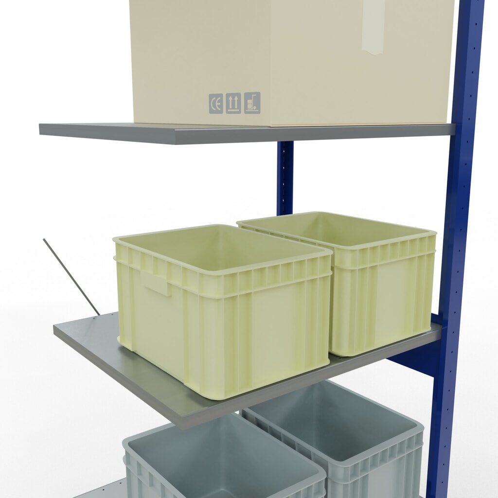Legbordstelling SCHULTE, AV, gentiaanblauw/verzinkt, VL 150 kg, hxbxd 2.500 x 750 x 600 mm Productafbeelding nr. 4: Legbordstelling SCHULTE, AV, gentiaanblauw/verzinkt, VL 150 kg, hxbxd 2.500 x 750 x 600 mm