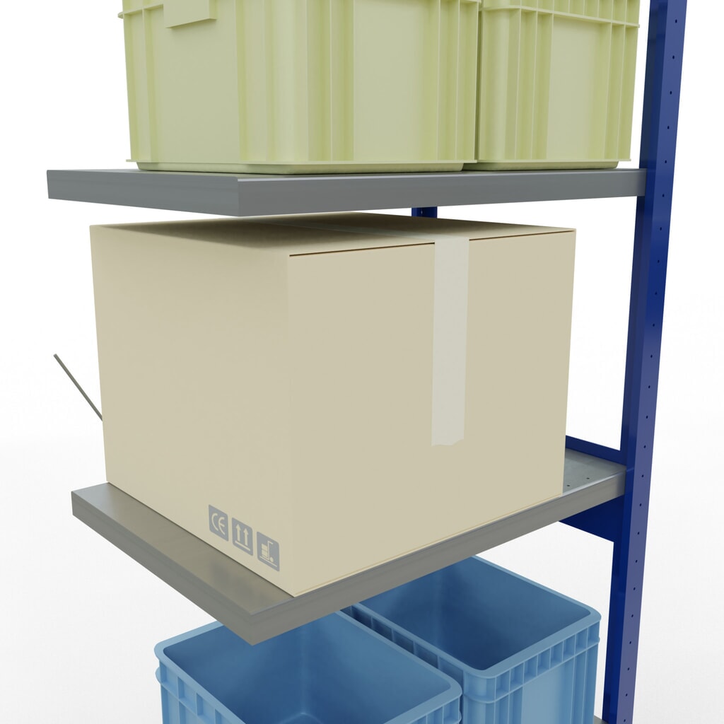 Legbordstelling SCHULTE, AV, gentiaanblauw/verzinkt, VL 250 kg, hxbxd 2.500 x 750 x 500 mm Productafbeelding nr. 4: Legbordstelling SCHULTE, AV, gentiaanblauw/verzinkt, VL 250 kg, hxbxd 2.500 x 750 x 500 mm