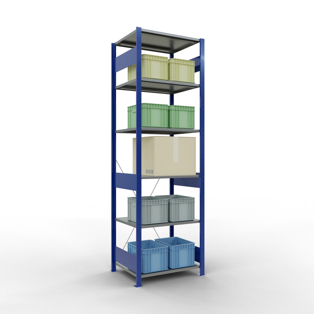 Legbordstelling SCHULTE, gentiaanblauw / verzinkt, vaklast 150 kg, hxbxd 2.500 x 810 x 636 mm Productafbeelding nr. 3: Legbordstelling SCHULTE, gentiaanblauw / verzinkt, vaklast 150 kg, hxbxd 2.500 x 810 x 636 mm