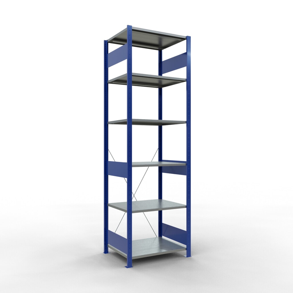 Product afbeelding: Legbordstelling SCHULTE, gentiaanblauw / verzinkt, vaklast 150 kg, hxbxd 2.500 x 810 x 636 mm