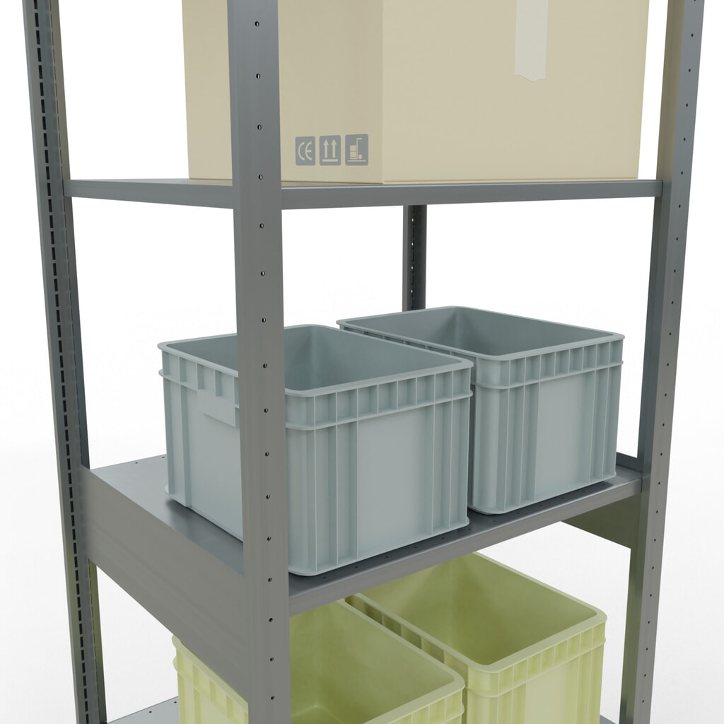 Legbordstelling SCHULTE, verzinkt, vaklast 150 kg, hxbxd 2.500 x 810 x 636 mm Productafbeelding nr. 3: Legbordstelling SCHULTE, verzinkt, vaklast 150 kg, hxbxd 2.500 x 810 x 636 mm