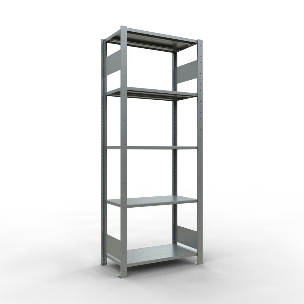 Productafbeelding nr. 1: Legbordstelling SCHULTE, verzinkt, met 5 legborden van plaatstaal, vaklast 150 kg, hxbxd 2.000 x 810 x 436 mm
