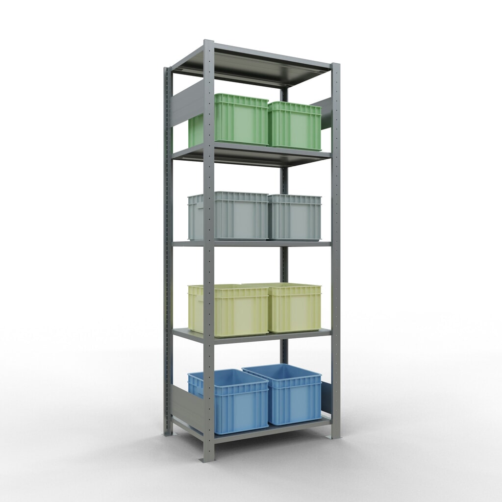 Legbordstelling SCHULTE, verzinkt, met 5 legborden van plaatstaal, vaklast 150 kg, hxbxd 2.000 x 810 x 536 mm Productafbeelding nr. 2: Legbordstelling SCHULTE, verzinkt, met 5 legborden van plaatstaal, vaklast 150 kg, hxbxd 2.000 x 810 x 536 mm