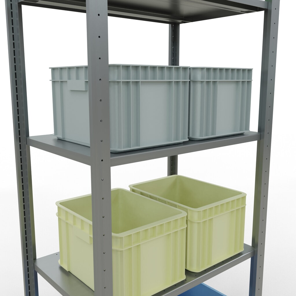 Legbordstelling SCHULTE, verzinkt, met 5 legborden van plaatstaal, vaklast 150 kg, hxbxd 2.000 x 810 x 536 mm Productafbeelding nr. 3: Legbordstelling SCHULTE, verzinkt, met 5 legborden van plaatstaal, vaklast 150 kg, hxbxd 2.000 x 810 x 536 mm