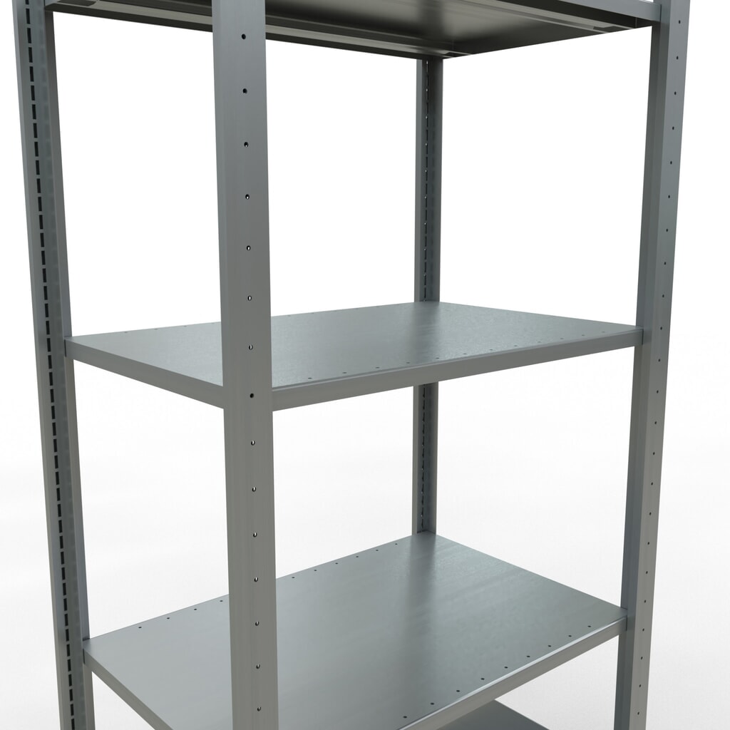 Legbordstelling SCHULTE, verzinkt, met 5 legborden van plaatstaal, vaklast 150 kg, hxbxd 2.000 x 810 x 536 mm Productafbeelding nr. 4: Legbordstelling SCHULTE, verzinkt, met 5 legborden van plaatstaal, vaklast 150 kg, hxbxd 2.000 x 810 x 536 mm