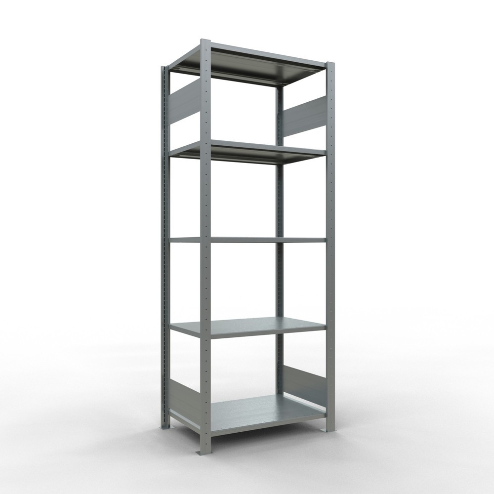 Product afbeelding: Legbordstelling SCHULTE, verzinkt, met 5 legborden van plaatstaal, vaklast 150 kg, hxbxd 2.000 x 810 x 536 mm