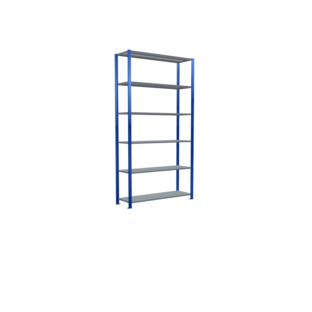 Legbordstelling SCHULTE, gentiaanblauw / verzinkt, vaklast 250 kg, hxbxd 2.500 x 1.360 x 436 mm Productafbeelding nr. 2: Legbordstelling SCHULTE, gentiaanblauw / verzinkt, vaklast 250 kg, hxbxd 2.500 x 1.360 x 436 mm