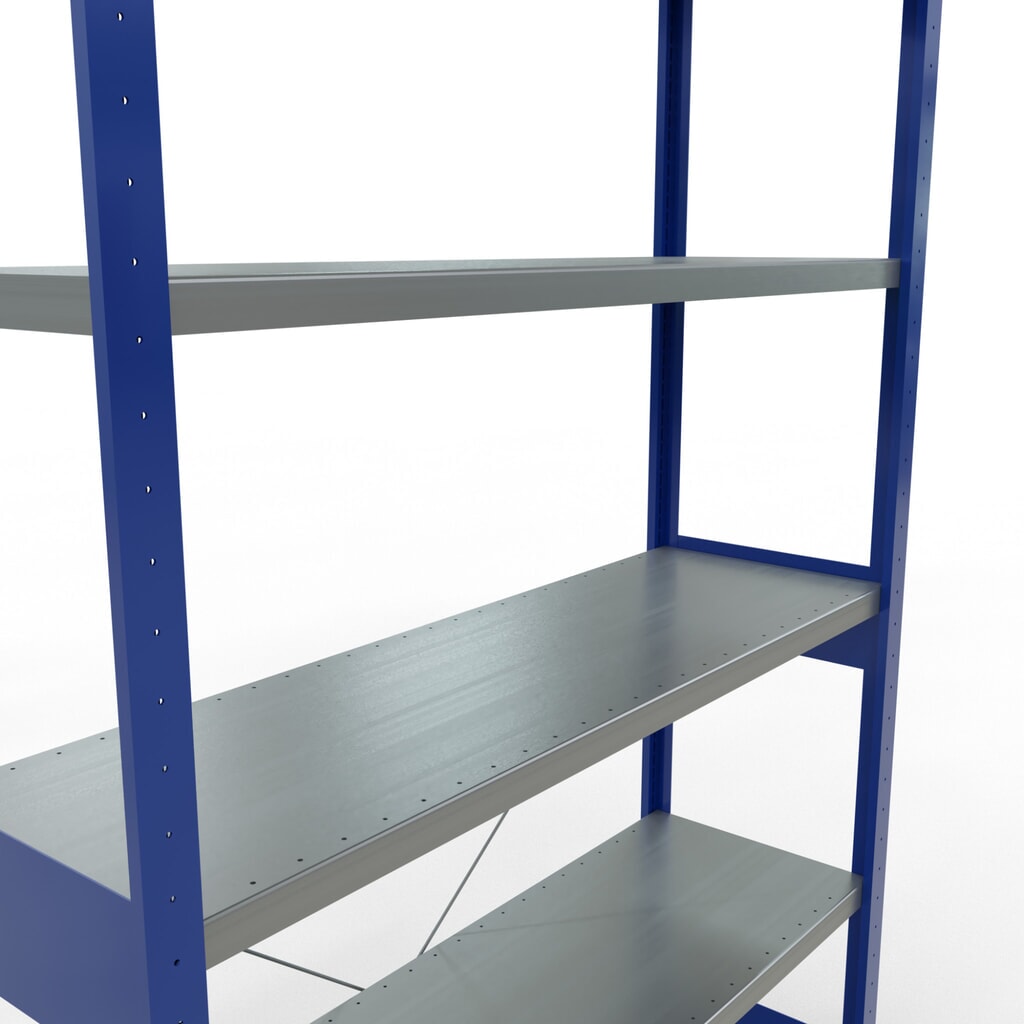 Legbordstelling SCHULTE, gentiaanblauw / verzinkt, vaklast 250 kg, hxbxd 2.500 x 1.360 x 436 mm Productafbeelding nr. 5: Legbordstelling SCHULTE, gentiaanblauw / verzinkt, vaklast 250 kg, hxbxd 2.500 x 1.360 x 436 mm