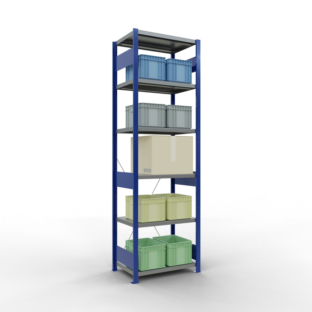 Legbordstelling SCHULTE, gentiaanblauw / verzinkt, vaklast 250 kg, hxbxd 2.500 x 810 x 536 mm Productafbeelding nr. 3: Legbordstelling SCHULTE, gentiaanblauw / verzinkt, vaklast 250 kg, hxbxd 2.500 x 810 x 536 mm