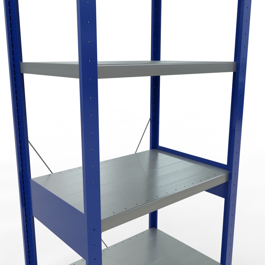 Legbordstelling SCHULTE, gentiaanblauw / verzinkt, vaklast 250 kg, hxbxd 2.500 x 810 x 536 mm Productafbeelding nr. 5: Legbordstelling SCHULTE, gentiaanblauw / verzinkt, vaklast 250 kg, hxbxd 2.500 x 810 x 536 mm