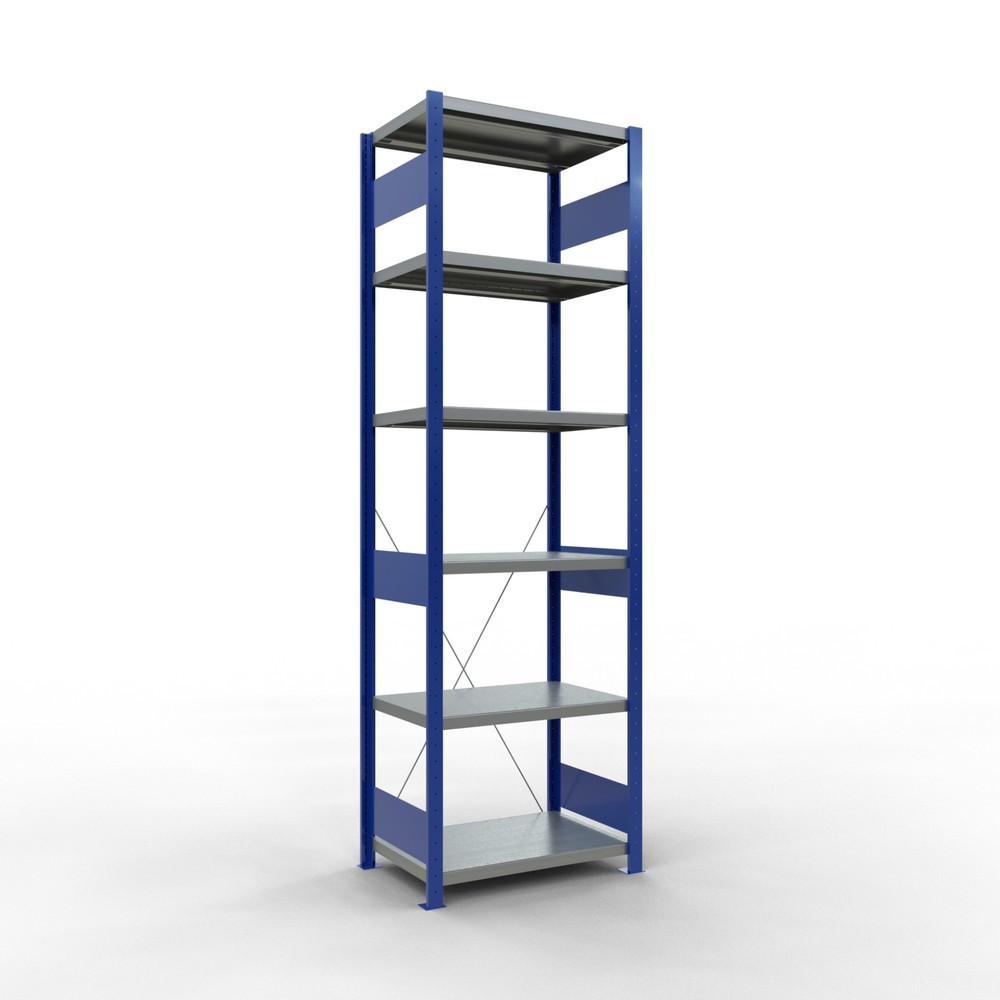 Productafbeelding nr. 1: Legbordstelling SCHULTE, gentiaanblauw / verzinkt, vaklast 250 kg, hxbxd 2.500 x 810 x 536 mm