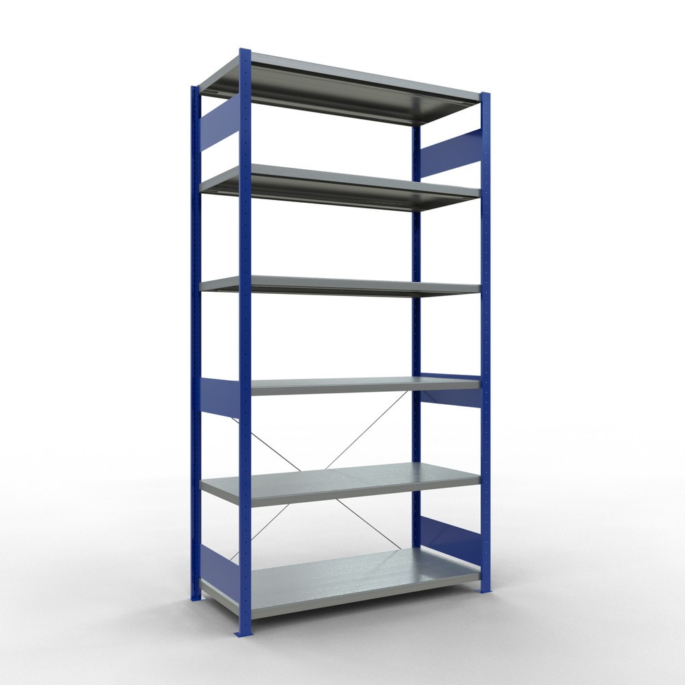 Product afbeelding: Legbordstelling SCHULTE, gentiaanblauw / verzinkt, vaklast 250 kg, hxbxd 2.500 x 1.360 x 636 mm