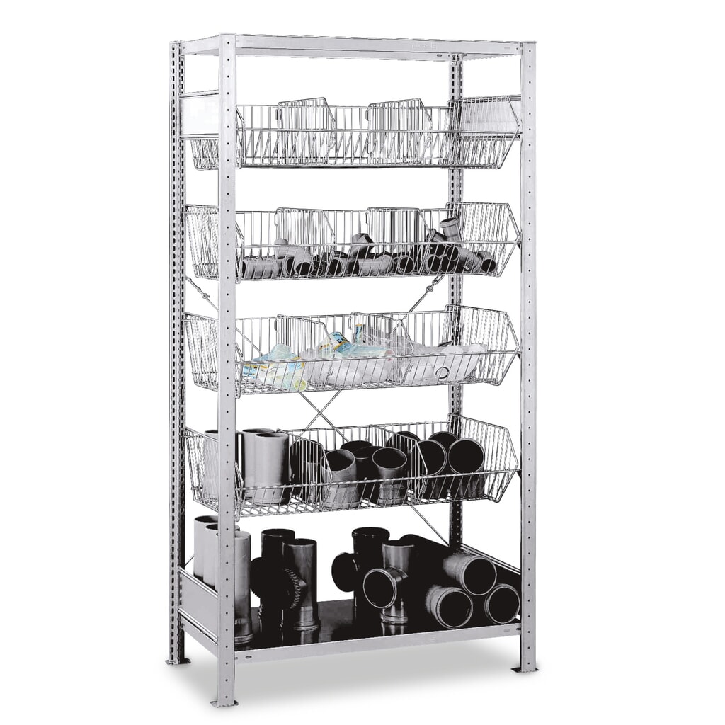Productafbeelding nr. 1: Legbordstelling SCHULTE met grofmazige korven, BV, hxbxd 2.000 x 1.000 x 500 mm, VL 150 kg