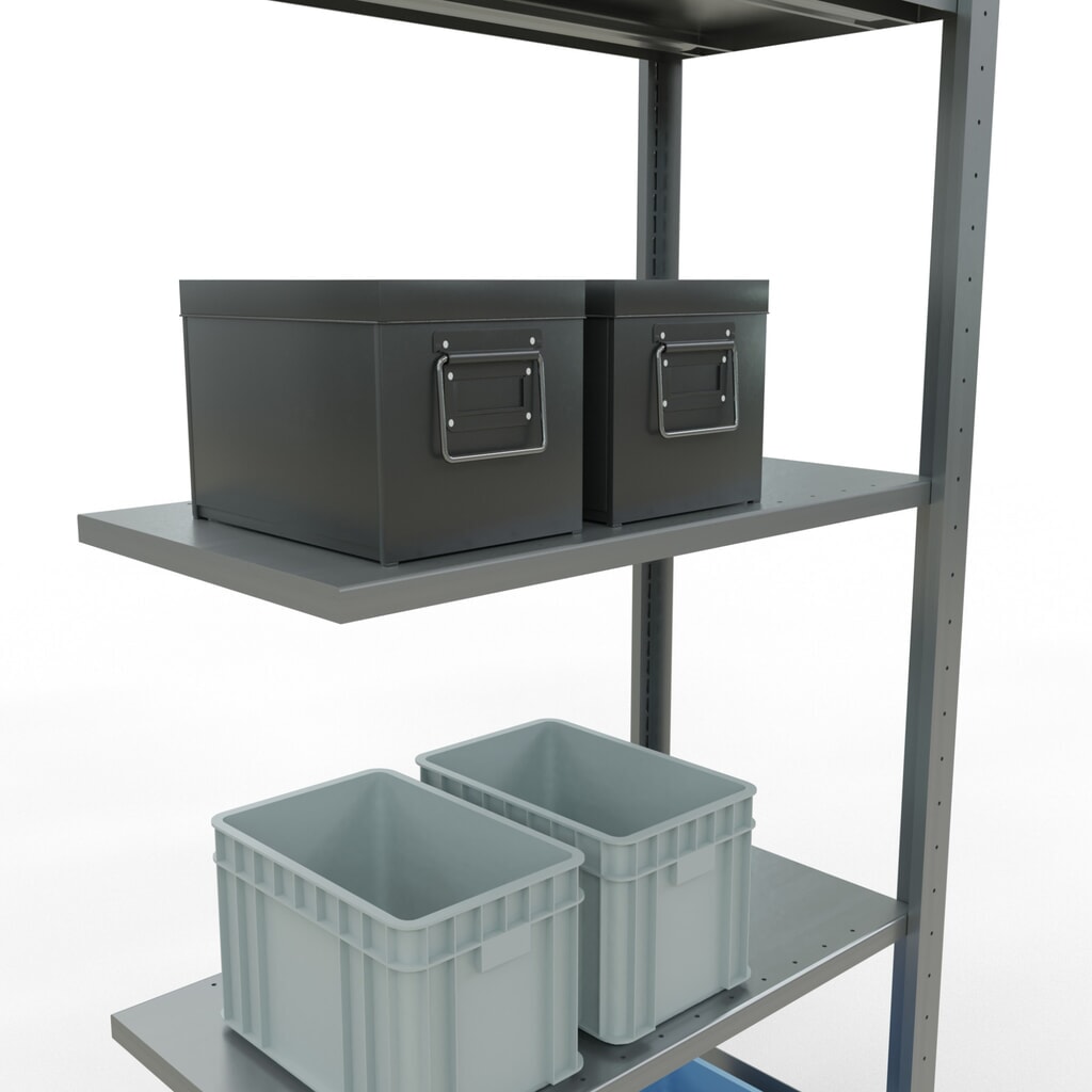 Legbordstelling SCHULTE met inhaaksysteem, AV, VL 150 kg, verzinkt, hxbxd 2.000 x 750 x 400 mm Productafbeelding nr. 3: Legbordstelling SCHULTE met inhaaksysteem, AV, VL 150 kg, verzinkt, hxbxd 2.000 x 750 x 400 mm