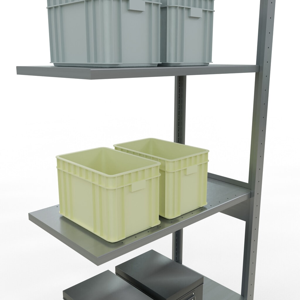 Legbordstelling SCHULTE met inhaaksysteem, AV, VL 150 kg, verzinkt, hxbxd 2.500 x 750 x 400 mm Productafbeelding nr. 3: Legbordstelling SCHULTE met inhaaksysteem, AV, VL 150 kg, verzinkt, hxbxd 2.500 x 750 x 400 mm